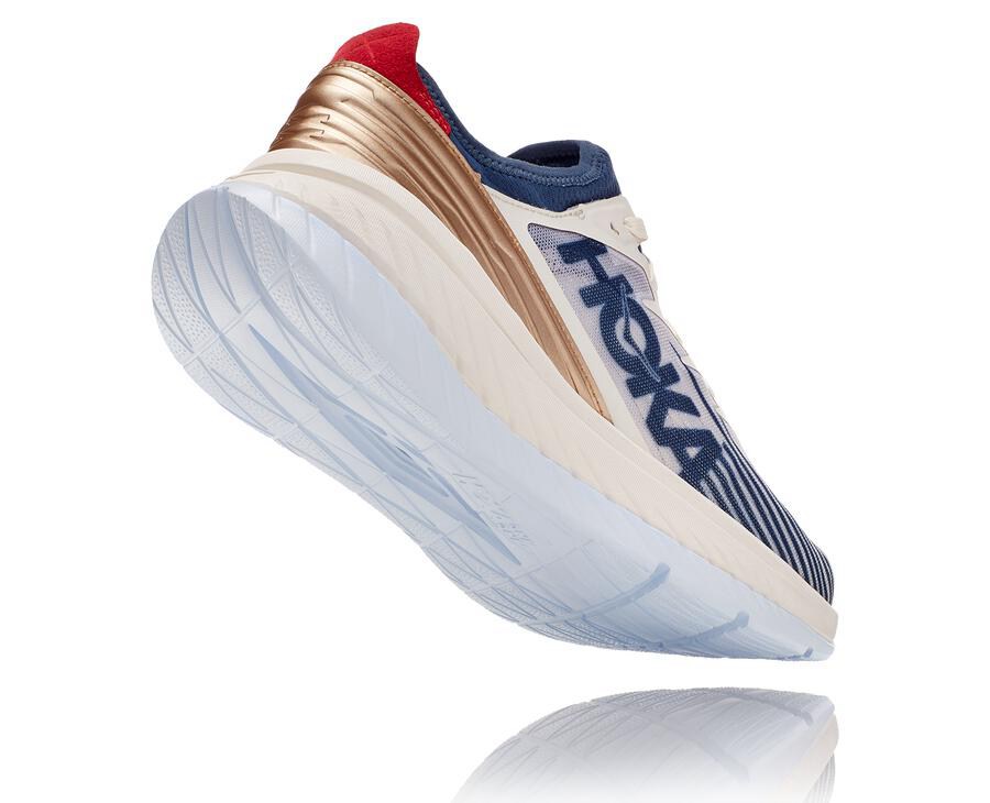 Hoka One One Koşu Ayakkabısı Kadın Beyaz/Mavi - Carbon X-Spe - ZE9156402